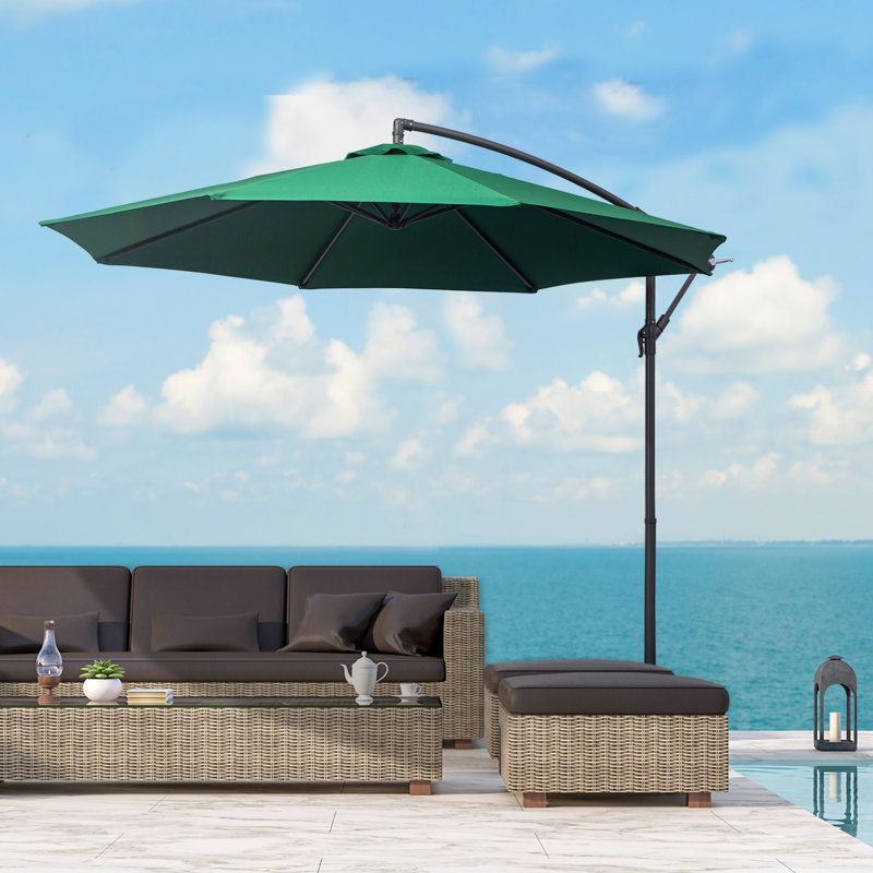 Parasol en porte-à-faux octogonal Cantilever, Vert foncé