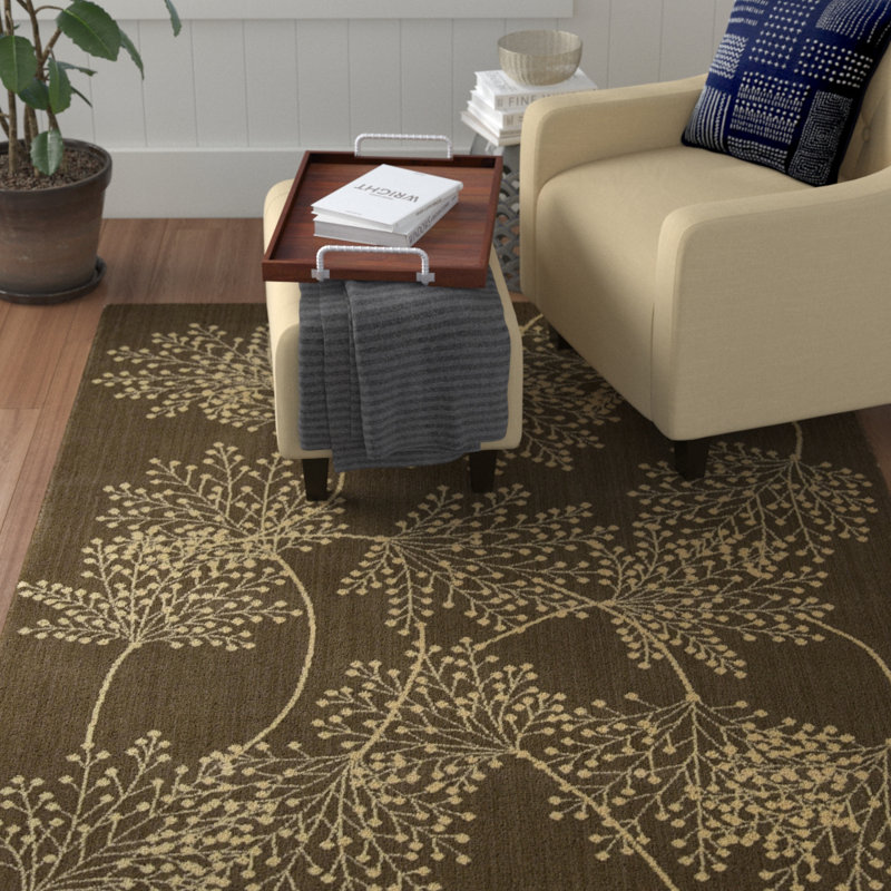 Hartville Viscose Floral Indoor Rug, Rectangle 3'6" x 5'6"