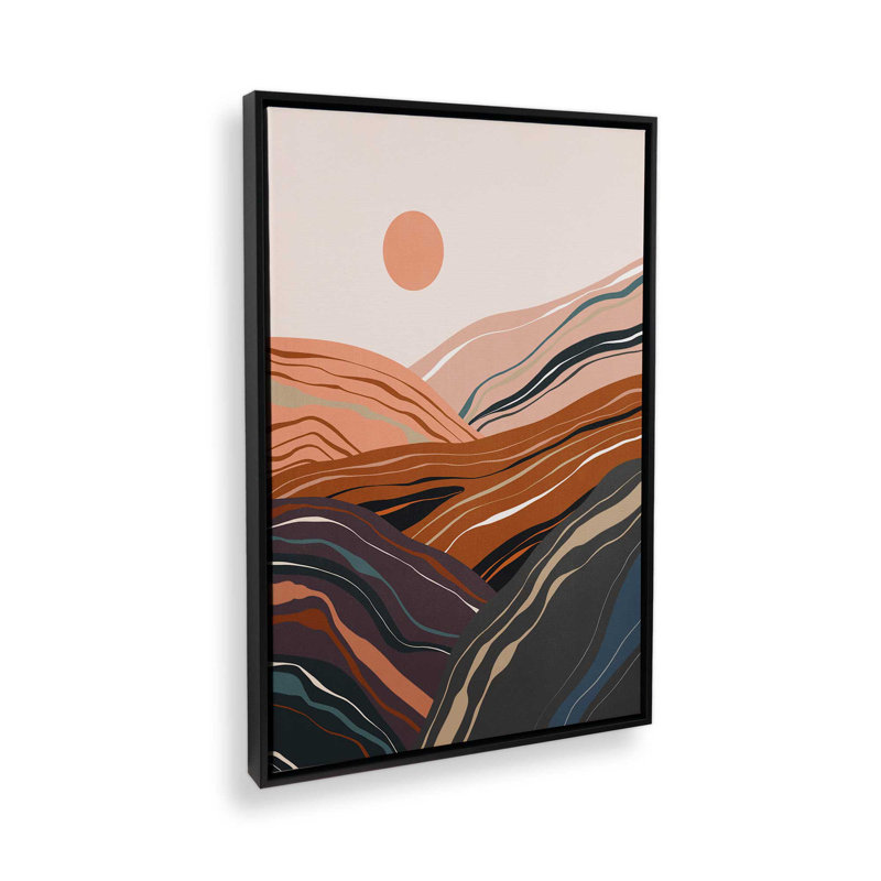 «Mineral Inspired Landscape 3» par Garima Dhawan, reproduction d'art, H 40 po x l 30 po, Floater Frame, Noir