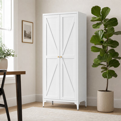 Armoire de cuisine polyvalente tout en acier avec tablettes réglables et fermeture magnétique sécurisée