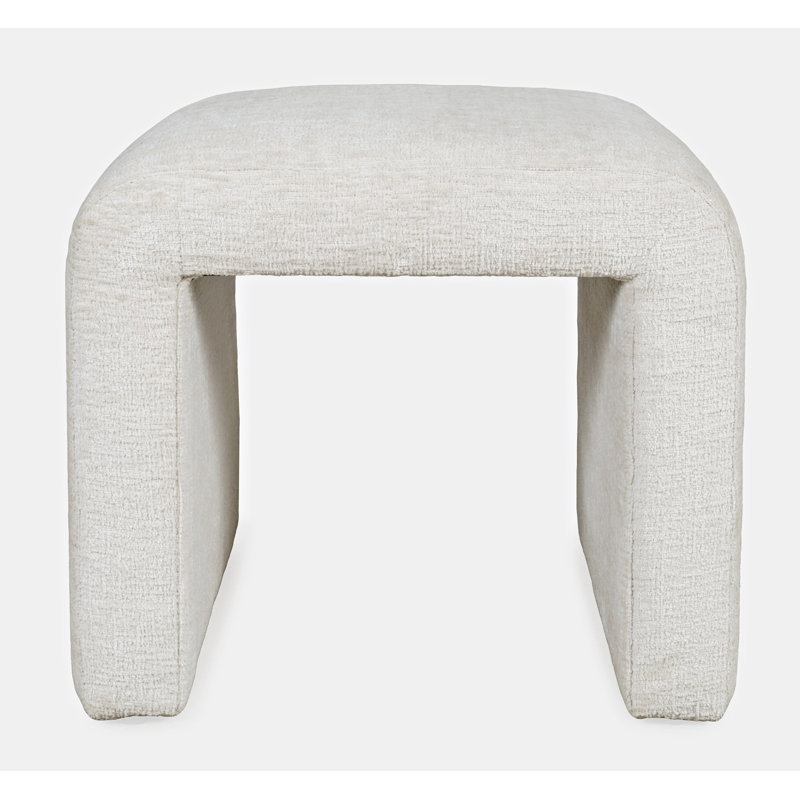 Kennedy 21" W Upholstered Rectangular Ottoman, Gwen Natural Beige Microsuede