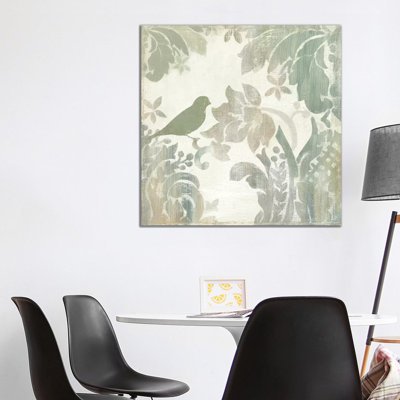 Damask Bird I 1 Piece Wrapped Canvas Painting