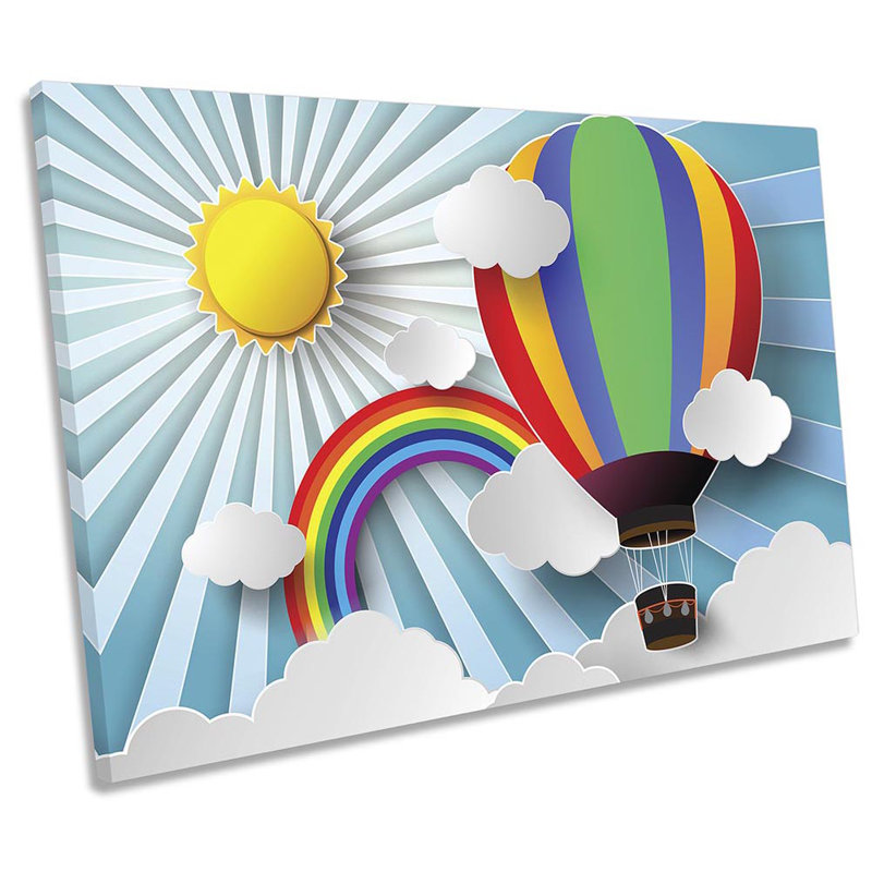 Hot Air Balloon Kids Room - Wrapped Canvas Print, 91.4cm H x 137.2cm W 