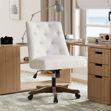 Hayes Tufted Leather Swivel Desk Chair