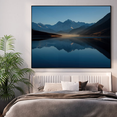 Très grande reproduction d'art sur toile - Paysage de lac de montagne pour la nature, décoration pour le salon ou la chambre à coucher - «Assemblage requis du cadre (cadre non fini)»