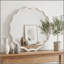 Miroir décoratif rond blanc en bois massif ondulé de 24 pouces, pour chambre à coucher, salle de bain, salon, entrée-129582924-129582925-129582930