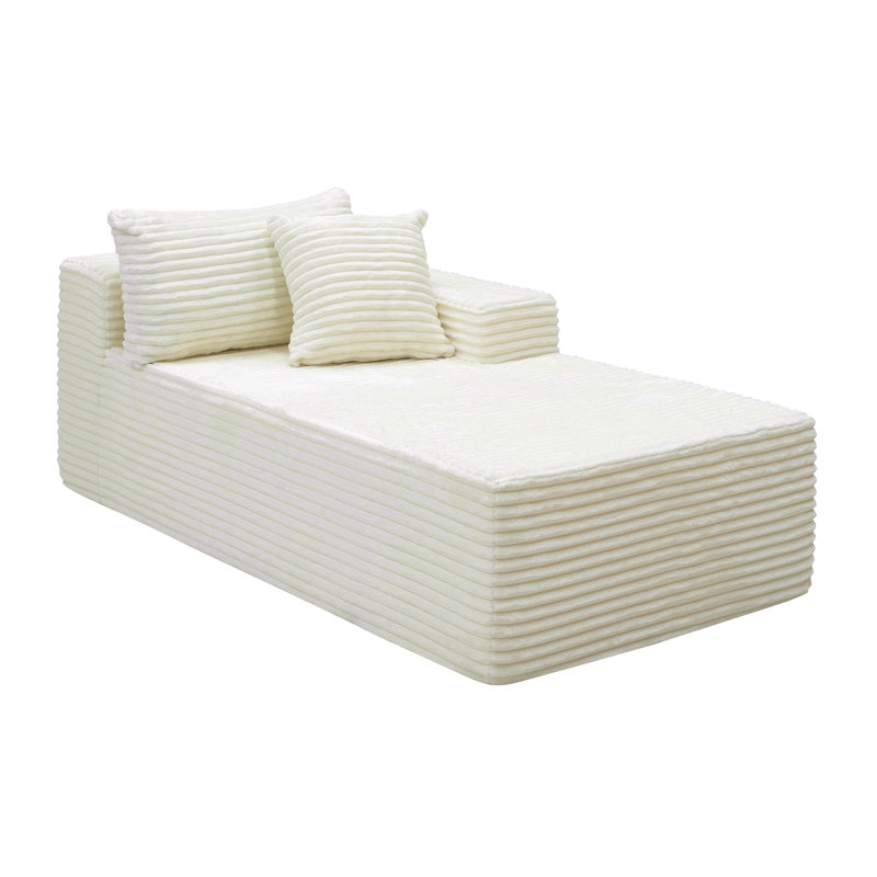 Canapé modulaire modulaire, Tissu blanc, Face à la droite