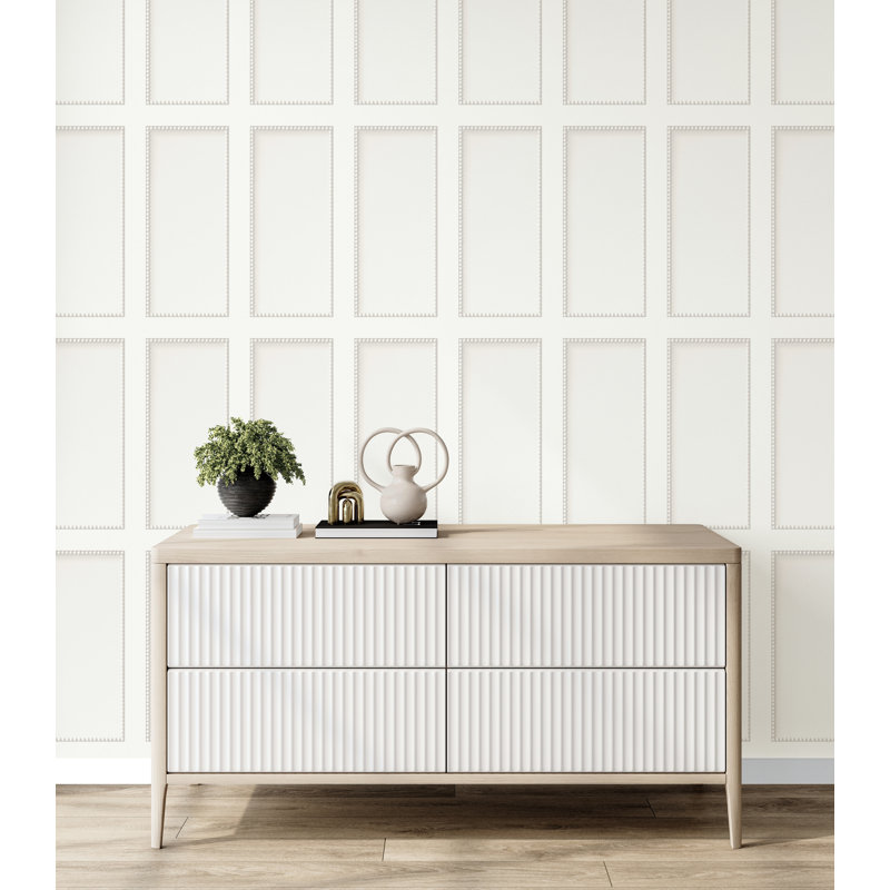 Beaded Panel Wallpaper, Grey