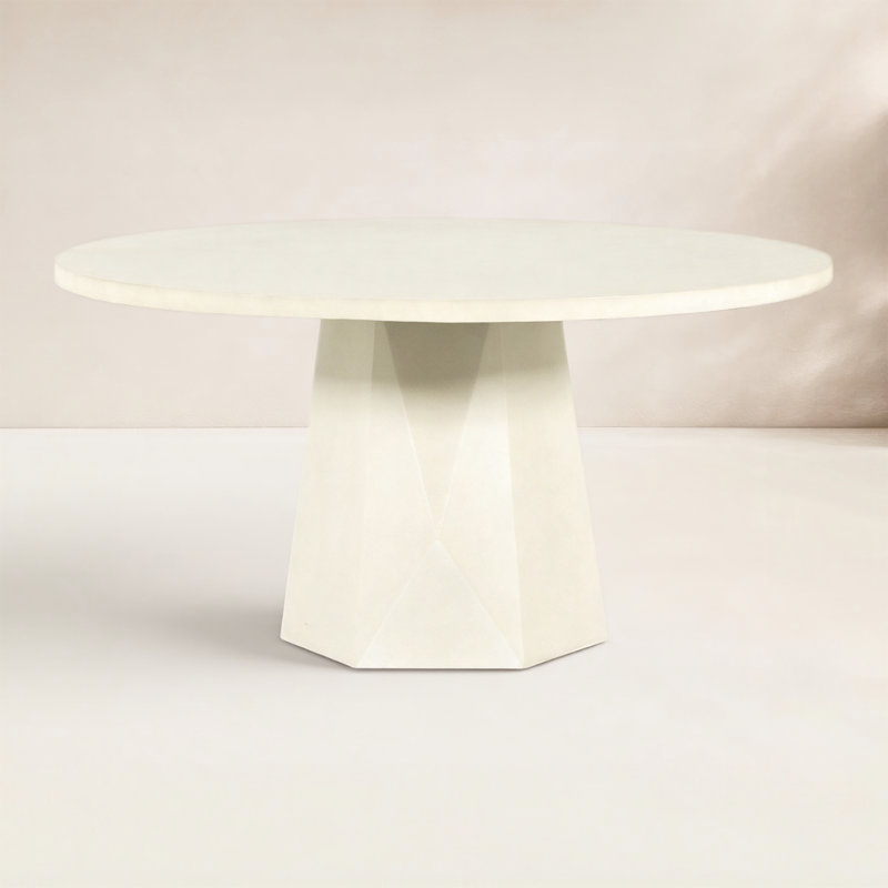 Bowman Outdoor Round Dining Table, White