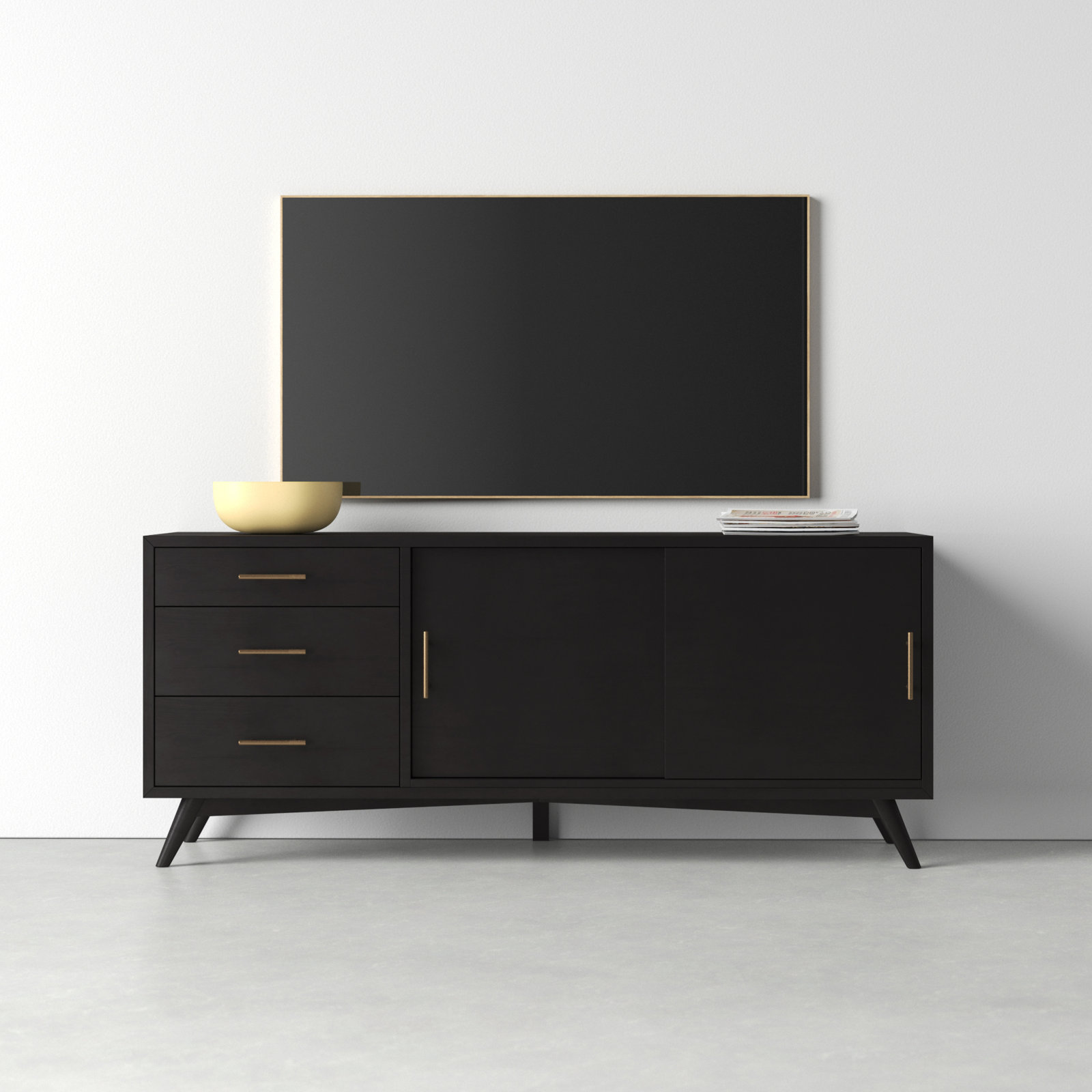 Williams 64" Mahogany TV Stand, Black