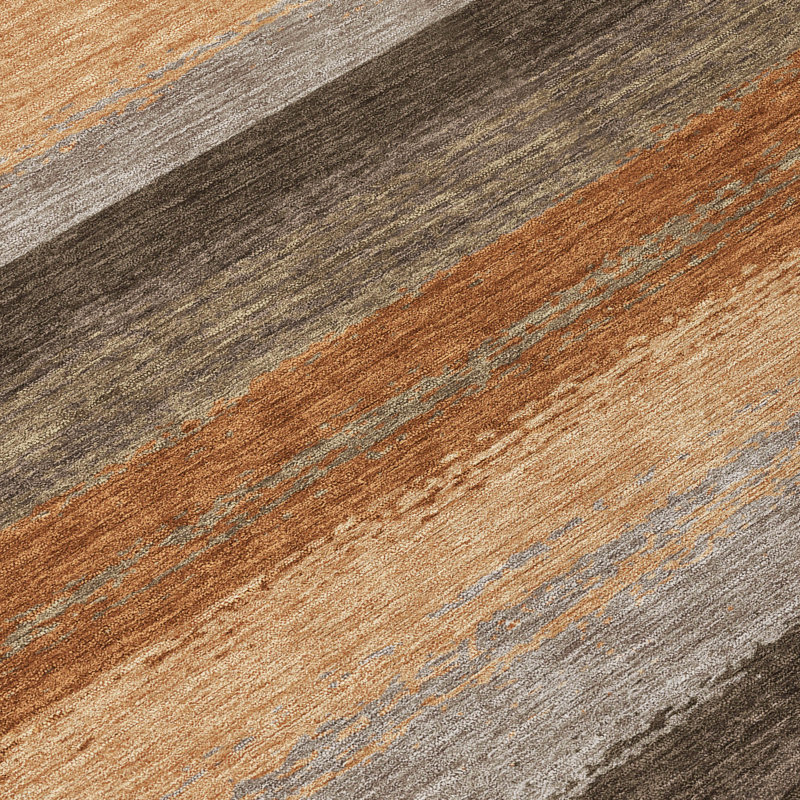 Machine Washable Indoor/Outdoor Chantille ACN2707 Stripes Rug, Paprika, 9 pi x 12 pi