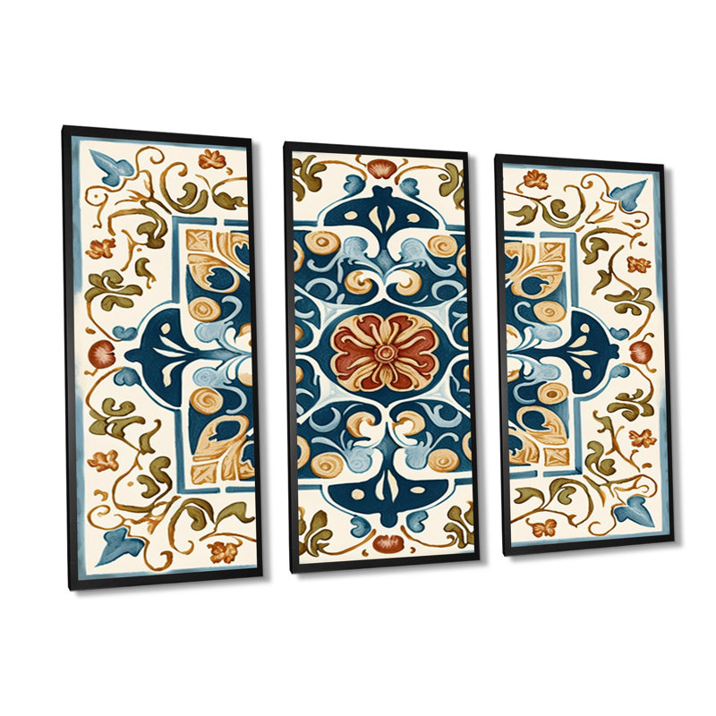 3 - Pieces, Black Framed, 28" H x 36" W x 1" D