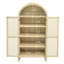 Présentoir de rangement arqué de 70,28 po de hauteur avec porte, 4 panneaux intérieurs, charnières en métal, basculant pour la présentation de la salle à manger, grand, 2 fixes et réglables, capacité de charge de 180 degrés, capacité de charge de 33 lb