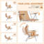 Chaise longue pliable en aluminium antirouille, réglable en 4 positions, avec accoudoirs en bois, poches latérales et coussin amovible. Capacité de charge : 120 kg. Rayures verticales orange et blanches. Dimensions : 61 x 56 x 94 cm. Parfait pour la plage, la terrasse et le camping.