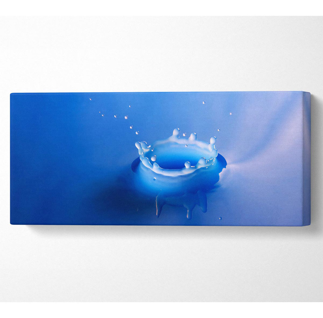 Splash Milk Blue Panoramaleinwand