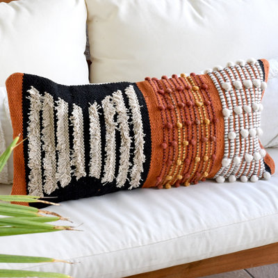  Cotton Lumbar Rectangular Pillow Cover