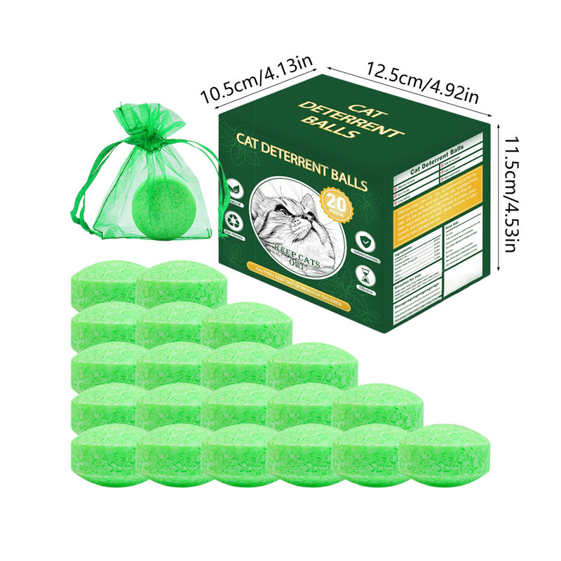 Boules répulsives naturelles pour chat, vert, B