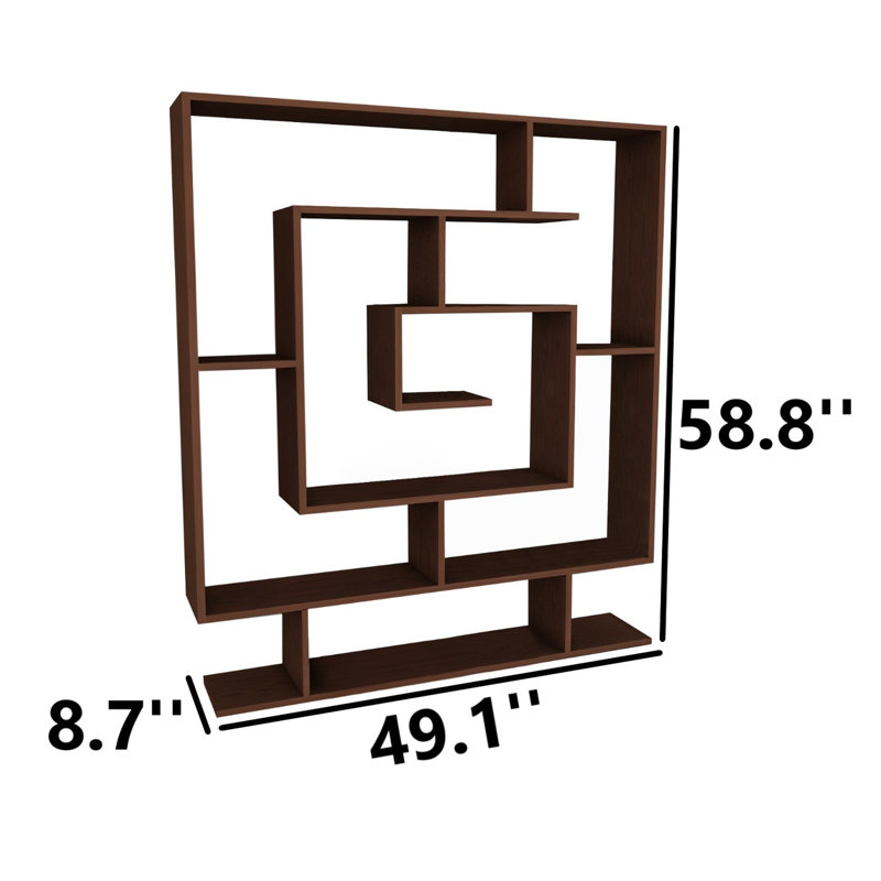 59'' Tall 9 Shelves Geometric Bookcase
