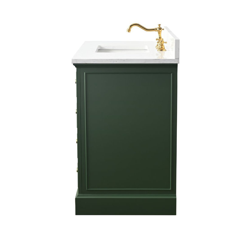 Thompson 42" W Single Bathroom Vanity, Evergreen/Brushed Gold