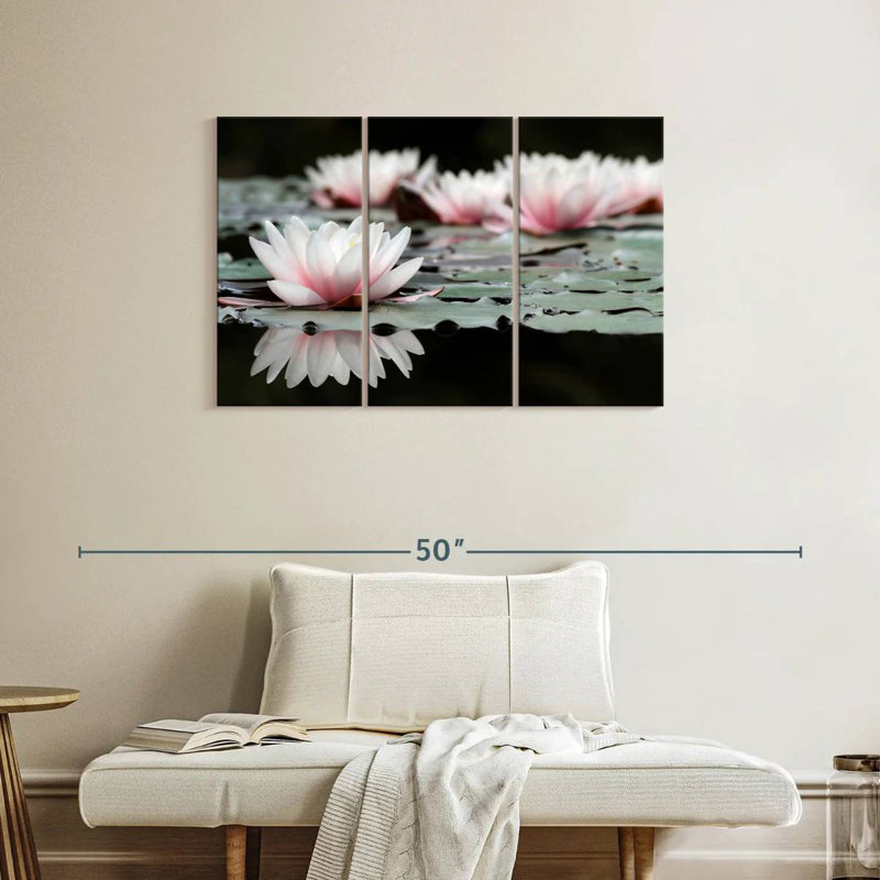 Harnek fleurs de lotus subtiles, H 24 po x l 38 po