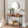 100Cm 2 Tier Rustic Console Table with 2 Drawers and Storage Shelf Entryway Living Room