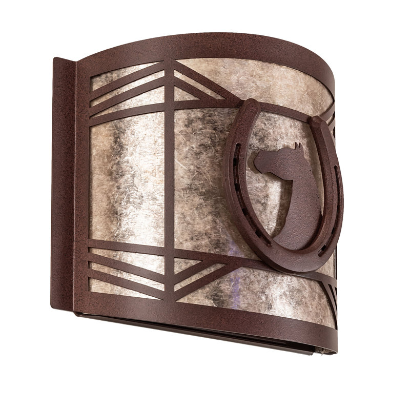 Applique murale 1 lumière Horseshoe, Rouille, Mica argent