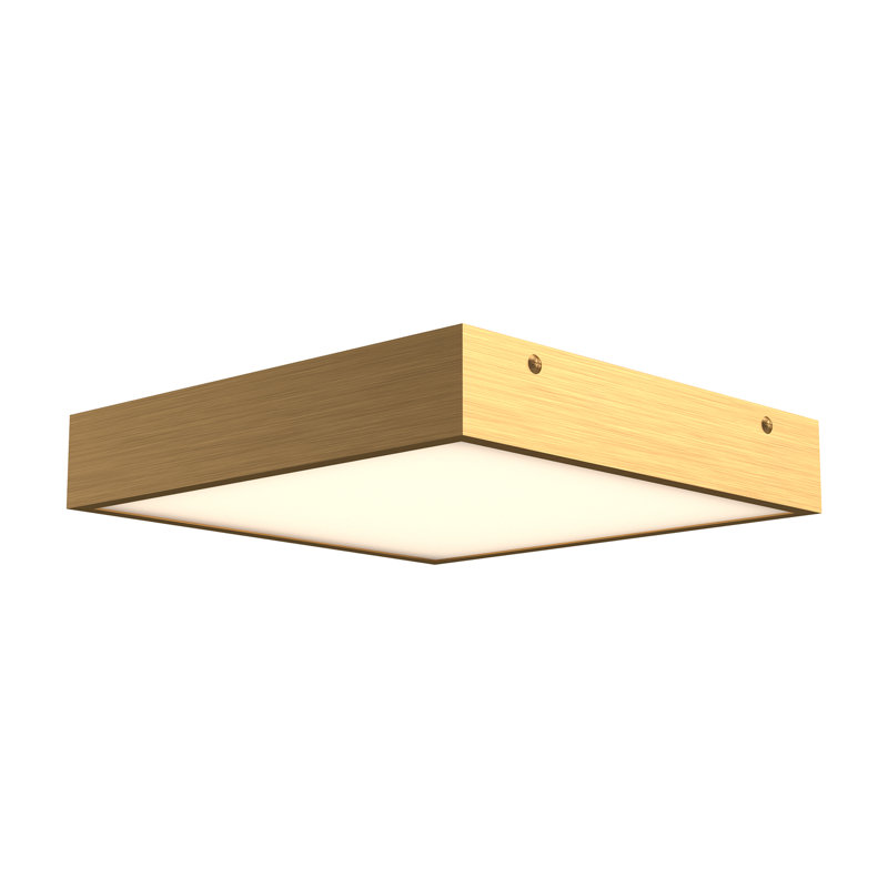 Plafonnier encastré à DEL Sydney, Doré vieilli, H 2 po x l 14,25 po x P 14,25 po