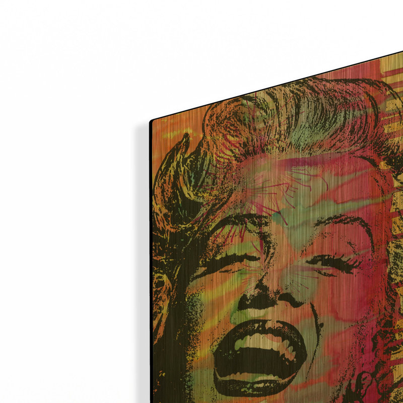 «Marilyn» par Dean Russo, art mural en métal doré, 12 po x 16 po, 12 po x 16 po