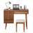 39" Retro Bohemian Style Vanity, Vantiy Desk with Mirror and LED Lights, Dressing Table with Flip-Top Tabletop, Vanity Desk with Storage 3 Drawers, 10 Compartments, Makeup Vanity Set for Home, Walnut