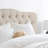 Linen Tufted Upholstered Headboard, Sturdy and Durable Solid Wood Headboard, Fabric Headboard Adjustable Height from 34“ to 43”, Modern Button Tufting Design Head Board-357638411-357638415
