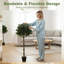 120 cm H Faux Tree Plant in Cement Freestanding  Planter