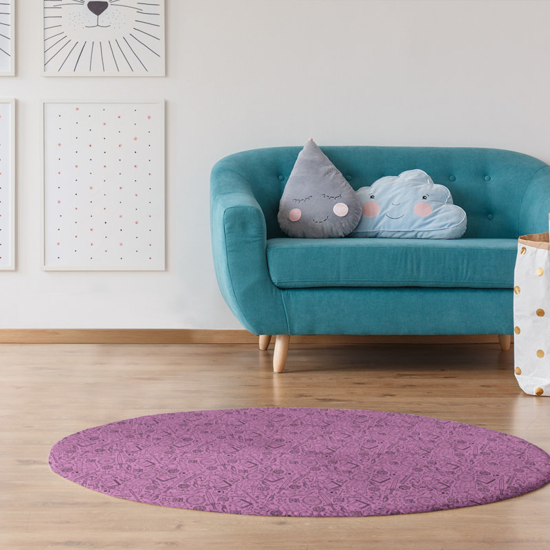 Tapis de zone rose classic, Rond 5 pi