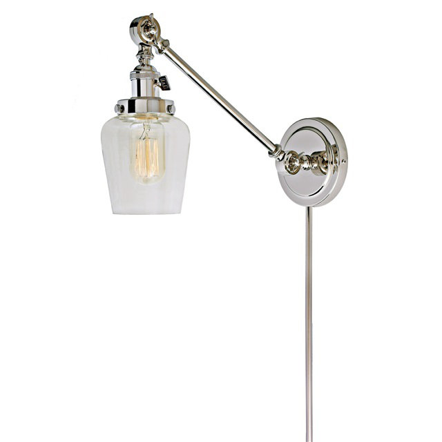 Martucci Swing Arm Sconce, Polished Nickel