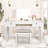 Mirrored Vanity Table For Bedroom - Makeup Desk With 2 Smooth-gliding Drawers Crystal Metal Drawer Pulls Dressing Mirror Easy Surface And Materials