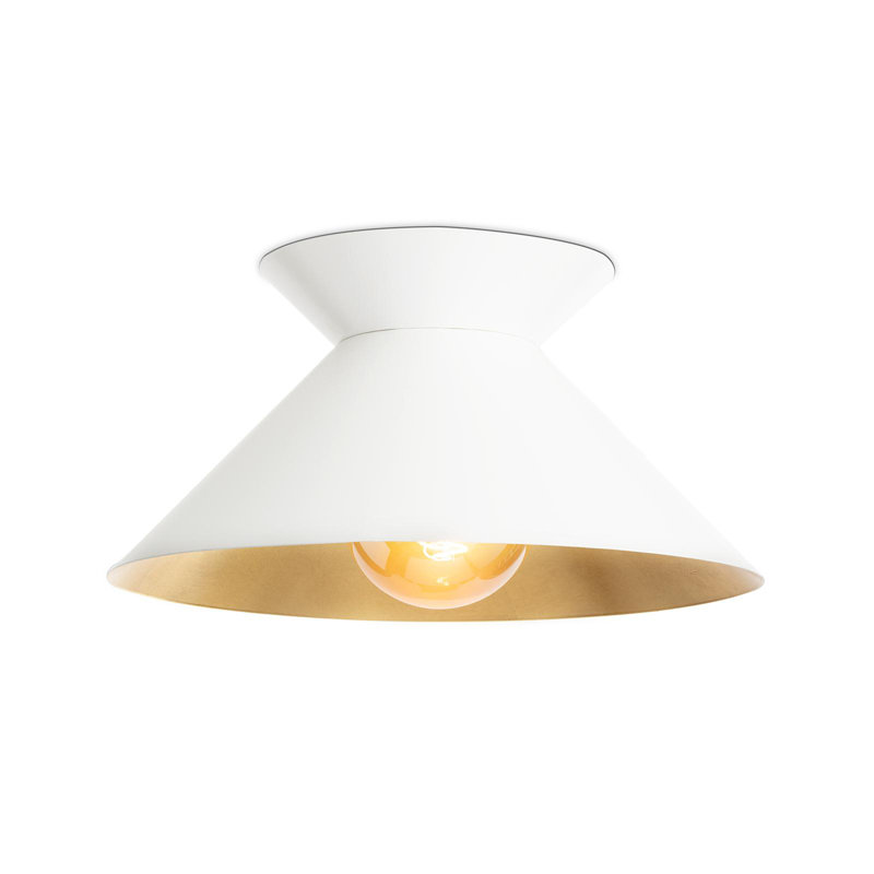 Modern Black and Gold Aluminum Flush Mount Light