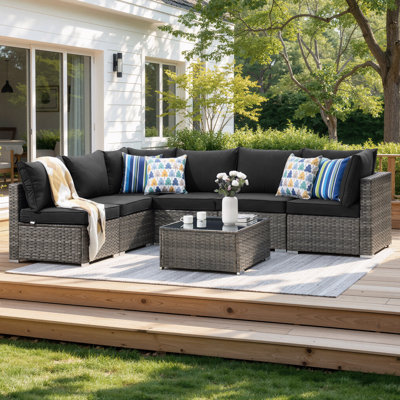 Ensemble de conversation modulaire en rotin Aliva