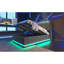 Lit simple avec éclairage sur 360 ° - rangement hydraulique, fonction en lin gris doux, option de charge de type C-1188359333-1188359332
