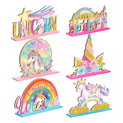 Ensemble de décoration de table 6 pièces Unicorn Birthday