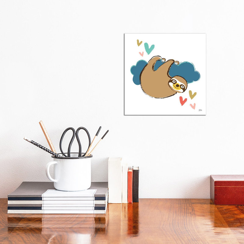 Colorful Sloth II by Melissa Averinos - Wrapped Canvas Gallery-Wrapped Canvas Giclée, 66.04 cm H x 66.04 cm W x 1.91 cm D
