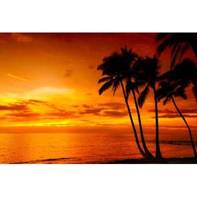 Tropical Beach Sunset - Wrapped Canvas Print