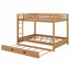 Lit superposé en bois avec échelle intégrée, lit gigogne sous le lit, structure en bois robuste-1774332544