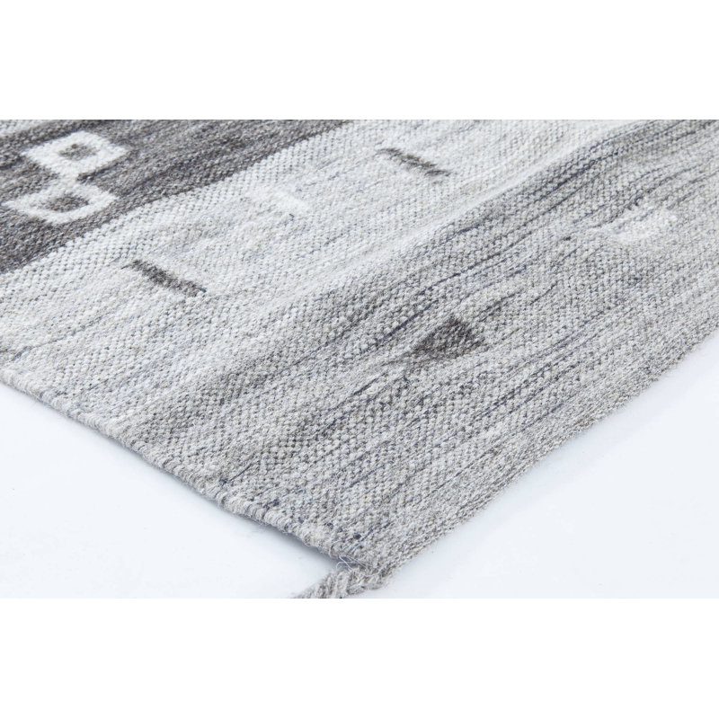 Tapis moderne gris / noir en laine