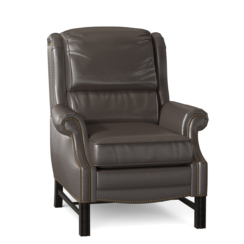 Alta Recliner, Outsider Raven Genuine Leather, Cobblestone, #9 French Natural