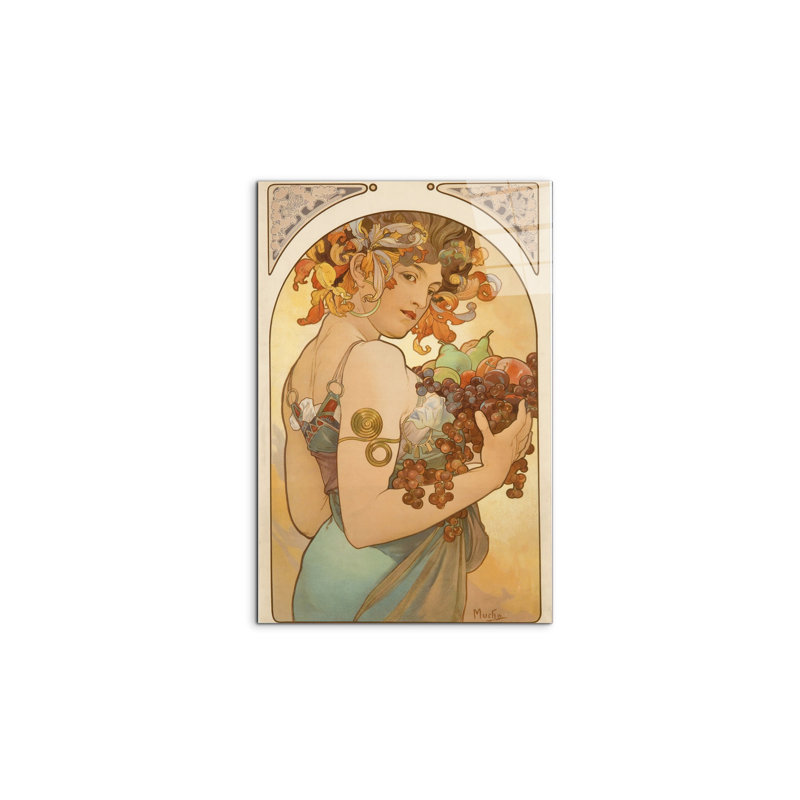 "Fruit" by Mucha Alphonse 53×79.5 cm CrystalArt Acrylic Glass Effect, Lightweight Ready to Hang