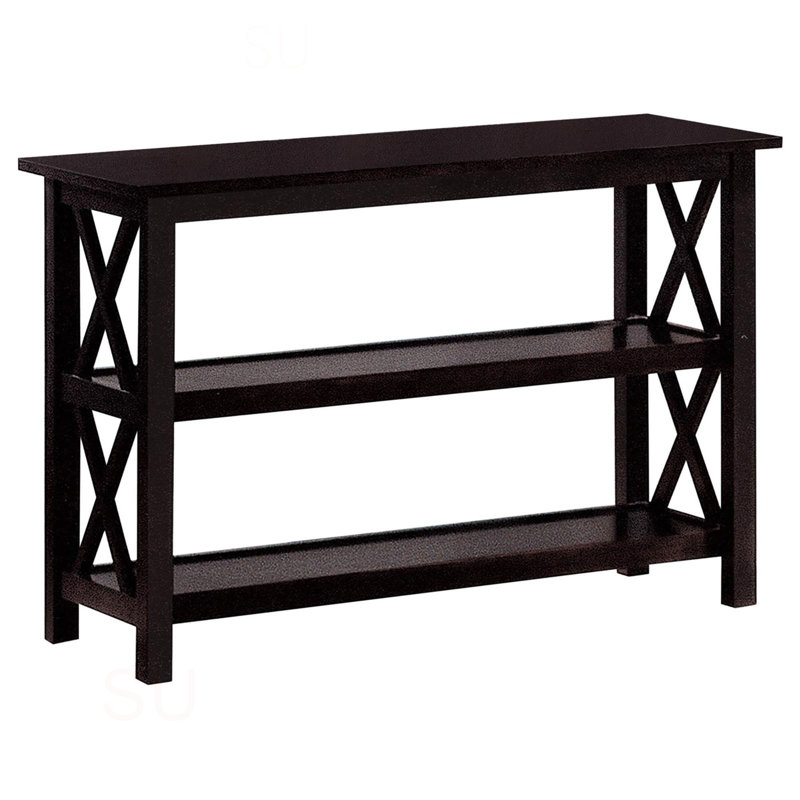 Deep Merlot Sofa Table With 2-Shelf, Brown