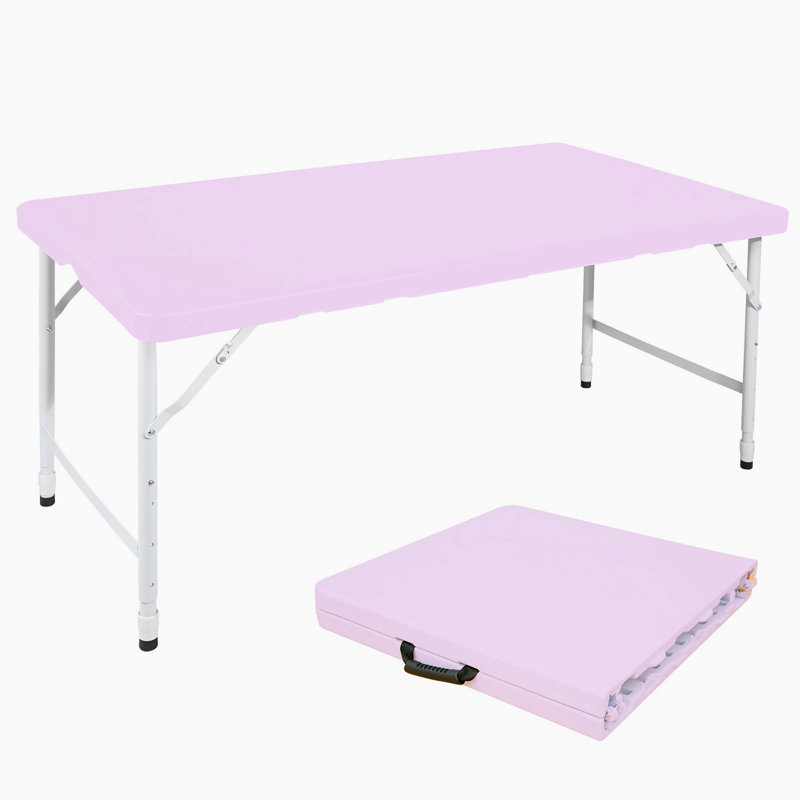 Table pliante portative mauve pâle de 4 pi avec poids maximum 135 kg pour l'intérieur et l'extérieur