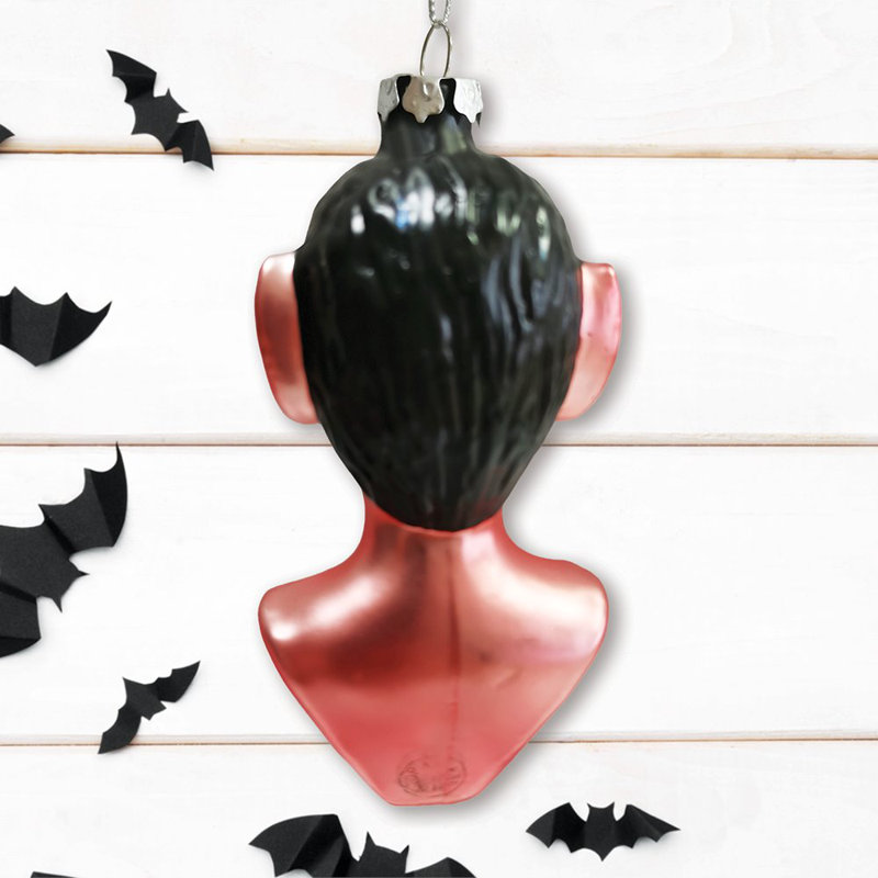 Ornement de Noël tête de diable en verre, décoration d'arbre d'horreur d'Halloween