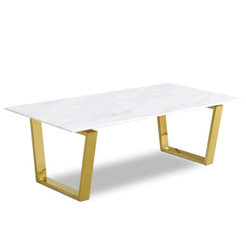 America Faux Marble Coffee Table, Gold