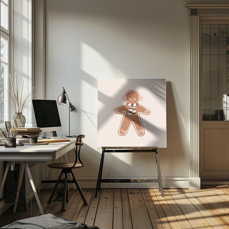 "Gingerbread Man II" Wrapped Canvas Wall Art, 30" H x 30" W