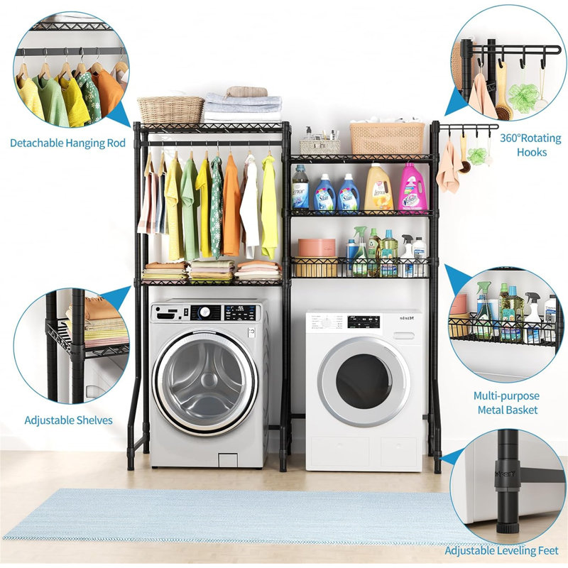 Over Washer Shelves - Heavy Duty Storage With Adjustable Height